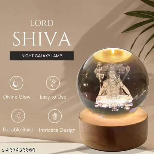 Lord Shiva Galaxy Crystal Ball Night Lamp Night Lamp