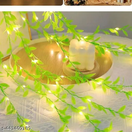 Artificial Leaf Curtain LED String Light, 200 LEDs, 8 Modes, Remote Control, Adjustable Brightness, USB Plug, Perfect for Bedroom, Garden, Birthday & Festive Decor Diwali Decoration lights,Decoartion Lights For Diwali Leaf Light (10x3Feet, Green Color)